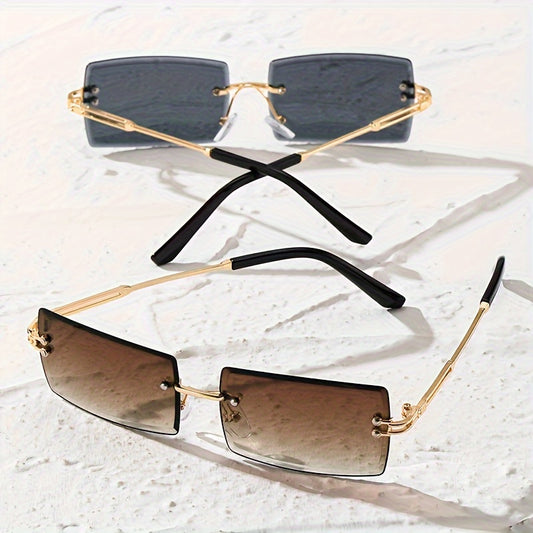 Rimless Rectangular Sunglasses